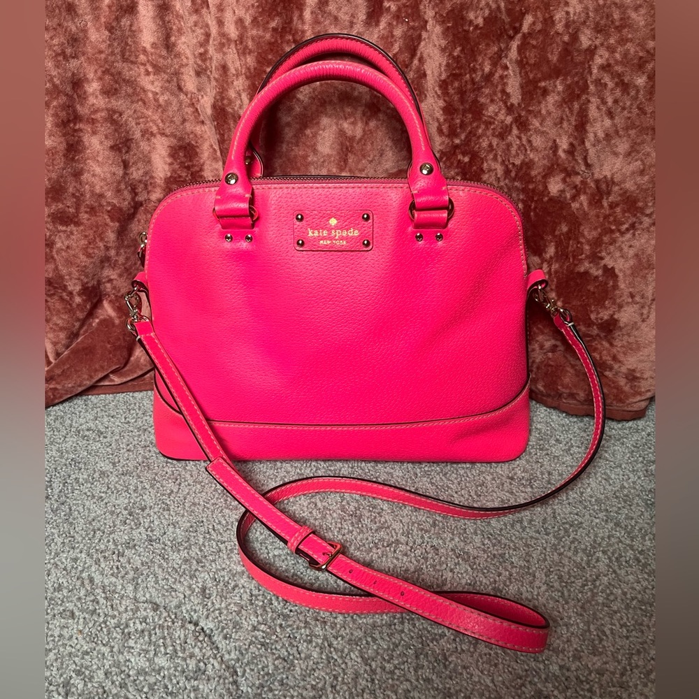 kate spade Hot Pink Leather Crossbody Satchel